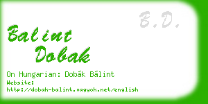 balint dobak business card